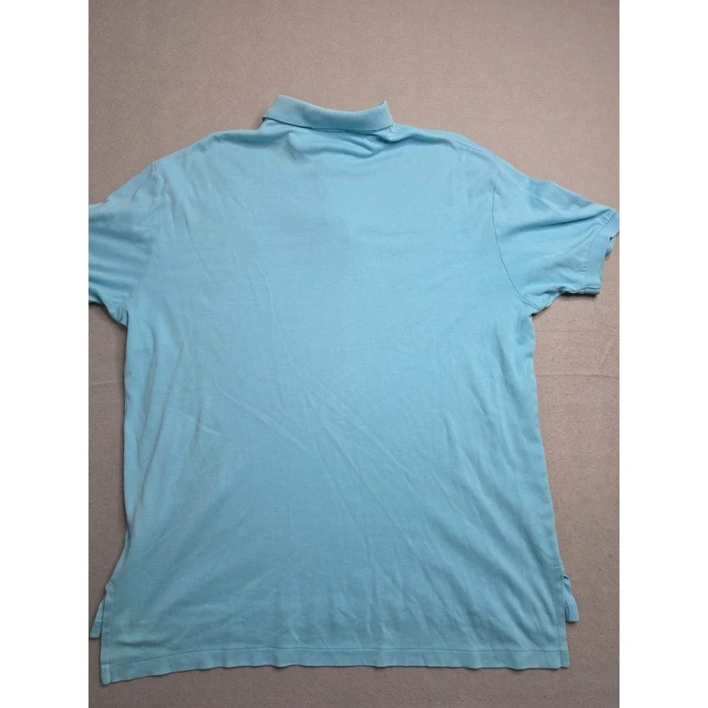 Polo Ralph Lauren Polo Shirt Men's XL Blue 100% Cotton High Low Hem Golf Outdoor